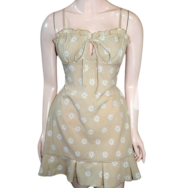 Seersucker Dress - Beige