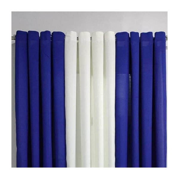 3 in 1 Plain Colored Curtain (7ft) - Blue