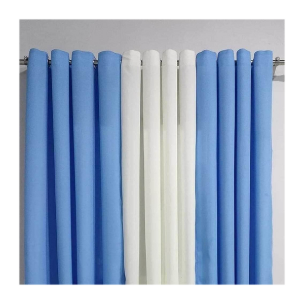 3 in 1 Plain Colored Curtain (7ft) - Light Blue