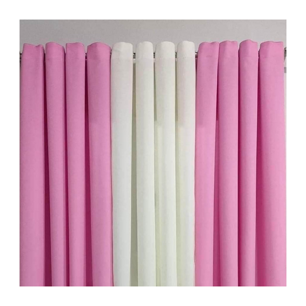 3 in 1 Plain Colored Curtain (7ft) - Light Pink