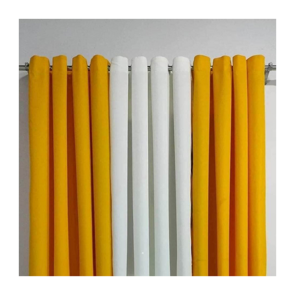 3 in 1 Plain Colored Curtain (7ft) - Mustard