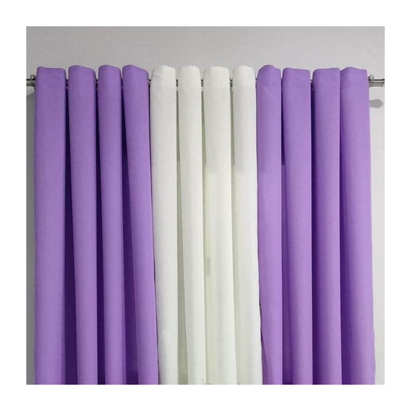 3 in 1 Plain Colored Curtain (7ft) - Purple