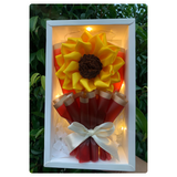 Handmade Sunflower in a Box with Fairy Lights - Design #2