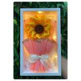 Handmade Sunflower in a Box with Fairy Lights - Design #1