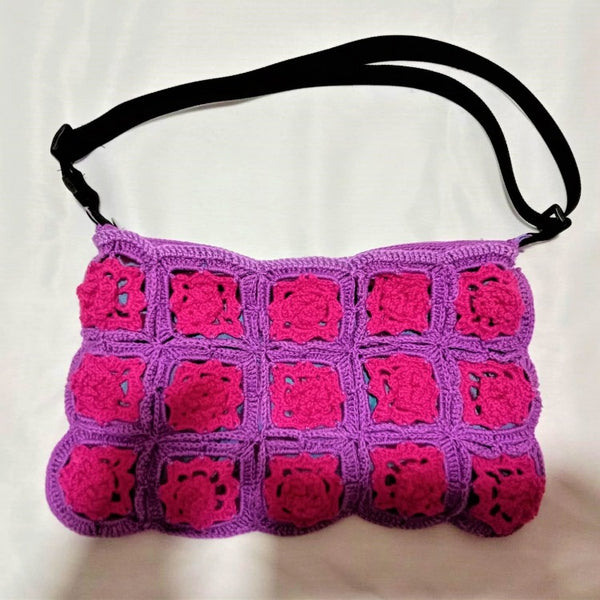 Crochet Sling Bag - Pink Purple