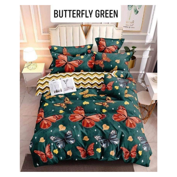 Bedsheet with Pillow Case - Family(54x75) - BUTTERFLY GREEN