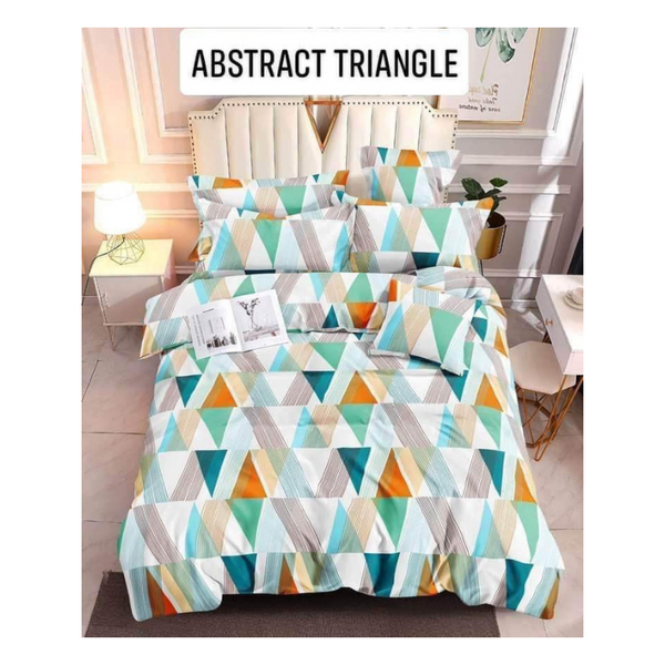 Bedsheet with Pillow Case - ABSTRACT TRIANGLE - Double(48x75)