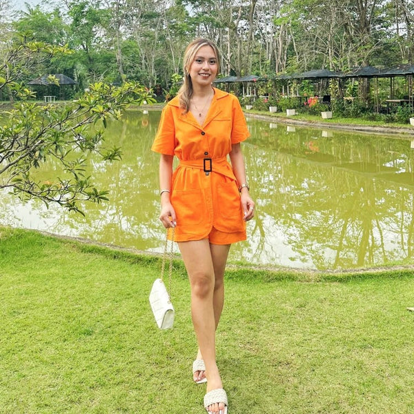 Chloe Top and Shorts Set - Orange