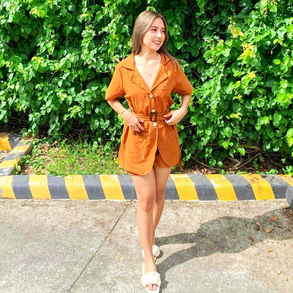 Chloe Top and Shorts Set - Rust