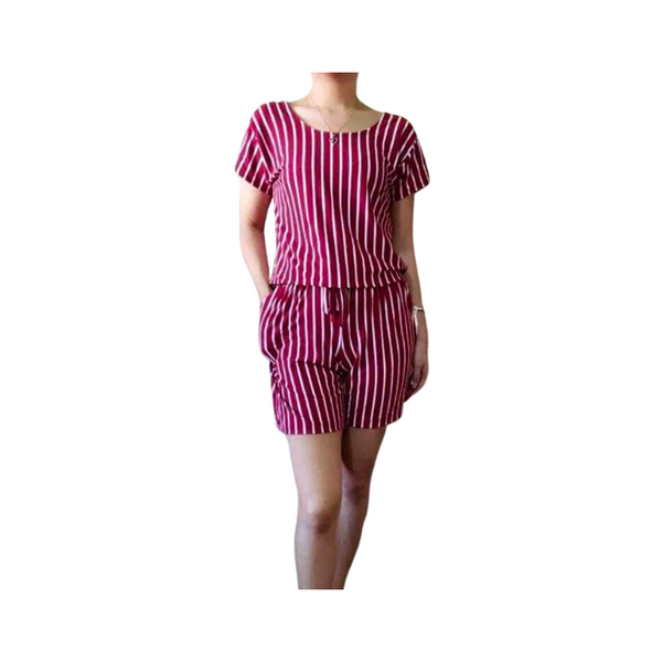 Terno Shorts for Women - Stripes Red