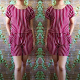 Terno Shorts for Women - Stripes Red