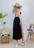 Zia Padded Maxi Dress - Black