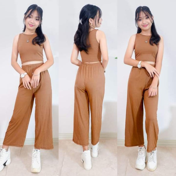 Zoey Knitted Terno Pants - Mocha