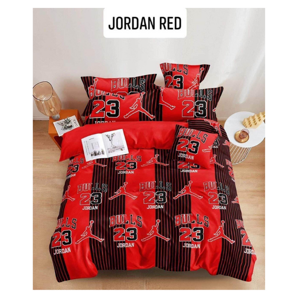 Bedsheet with Pillow Case - Family(54x75) - JORDAN RED