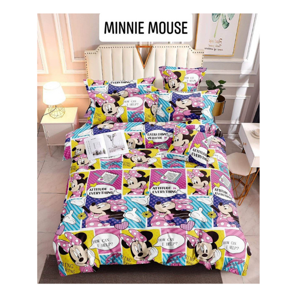 Bedsheet with Pillow Case - MINNIE MOUSE - Double(48x75)