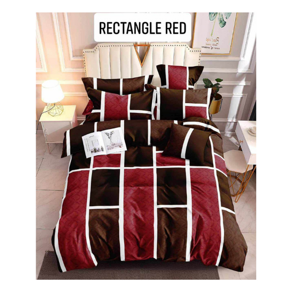 Bedsheet with Pillow Case - Family(54x75) - RECTANGLE RED