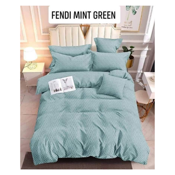 Bedsheet with Pillow Case - FENDI MINT GREEN - Double(48x75)