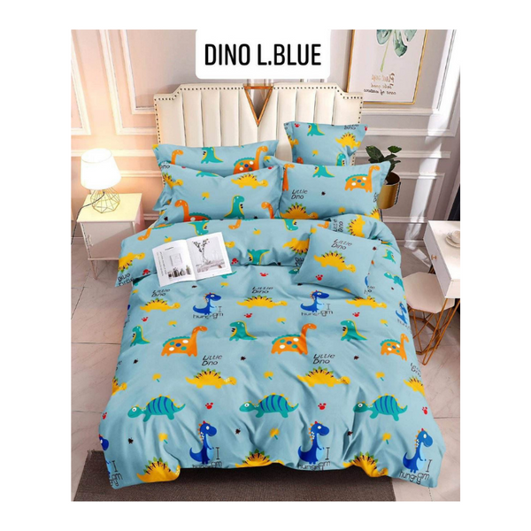 Bedsheet with Pillow Case - Family(54x75) - DINO L. BLUE