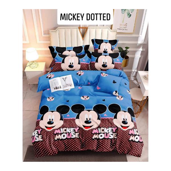 Bedsheet with Pillow Case - Family(54x75) - MICKEY DOTTED