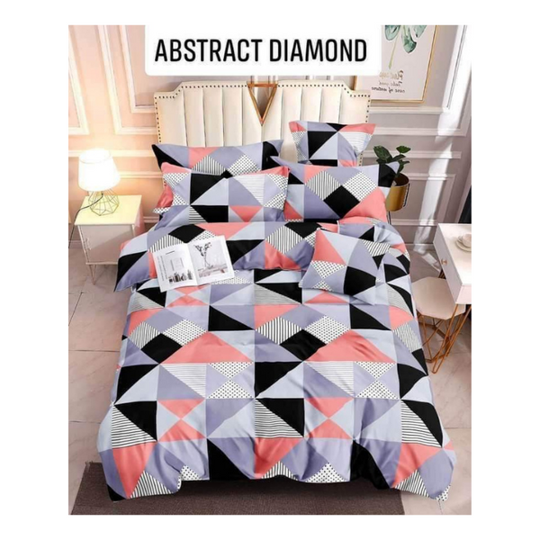 Bedsheet with Pillow Case - Double(48x75) - ABSTRACT DIAMOND