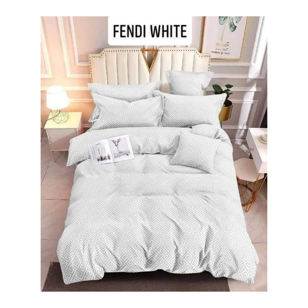 Bedsheet with Pillow Case - Double(48x75) - FENDI WHITE