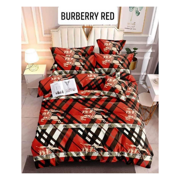 Bedsheet with Pillow Case - Double(48x75) - BURBURRY RED