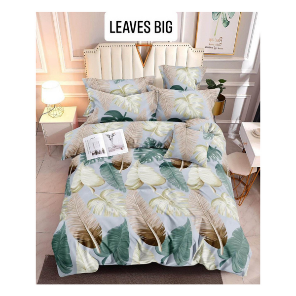 Bedsheet with Pillow Case - Double(48x75) - LEAVES BIG