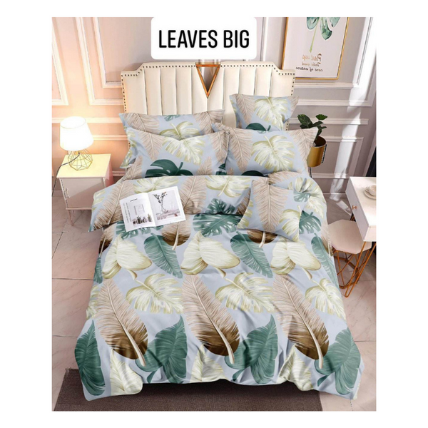 Bedsheet with Pillow Case - Family(54x75) - LEAVES BIG