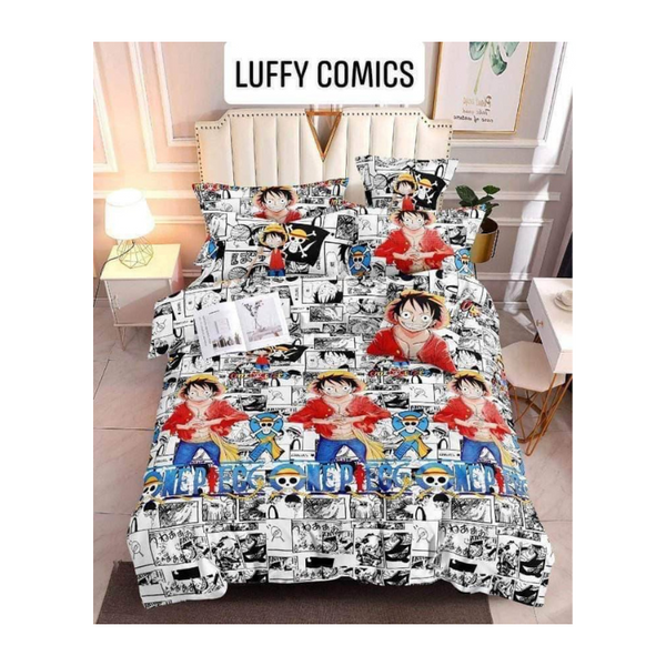 Bedsheet with Pillow Case - Double(48x75) - LUFFY COMICS