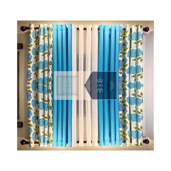 5 in 1 Curtain Set - Blue Green