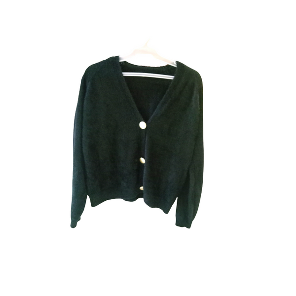 Cardigan with Buttons - Moss Green