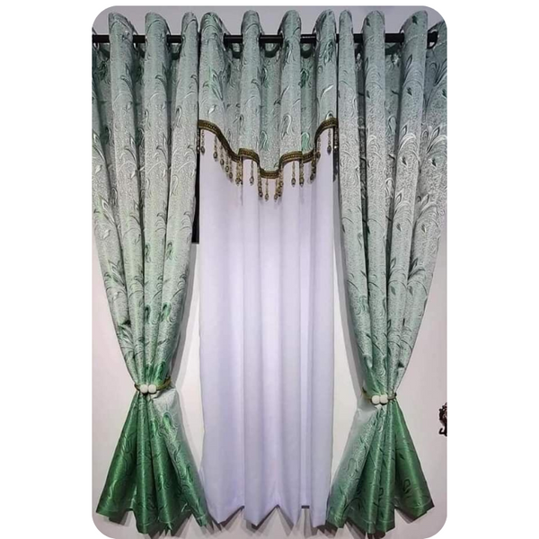 4 in 1 Curtain Set - Dark Green