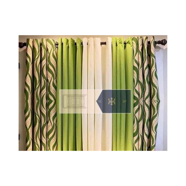 5 in 1 Curtain Set - Nature Green