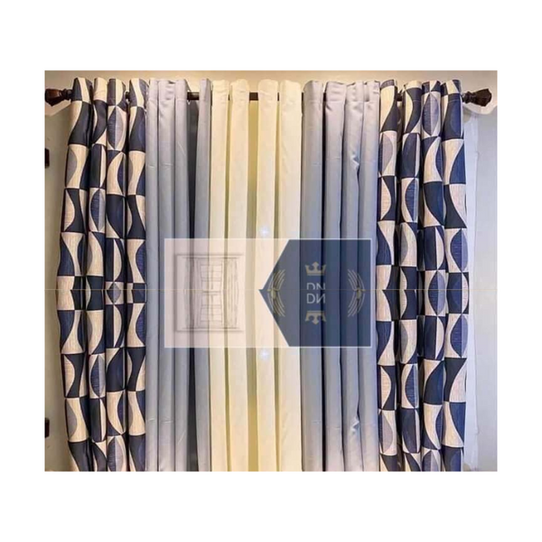 5 in 1 Curtain Set - Navy Blue