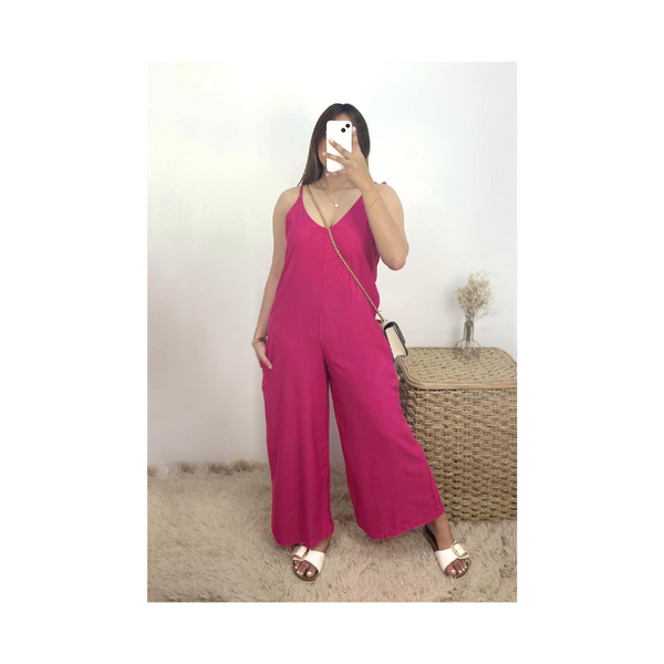 Jill Self Tie Jumpsuit - Pink