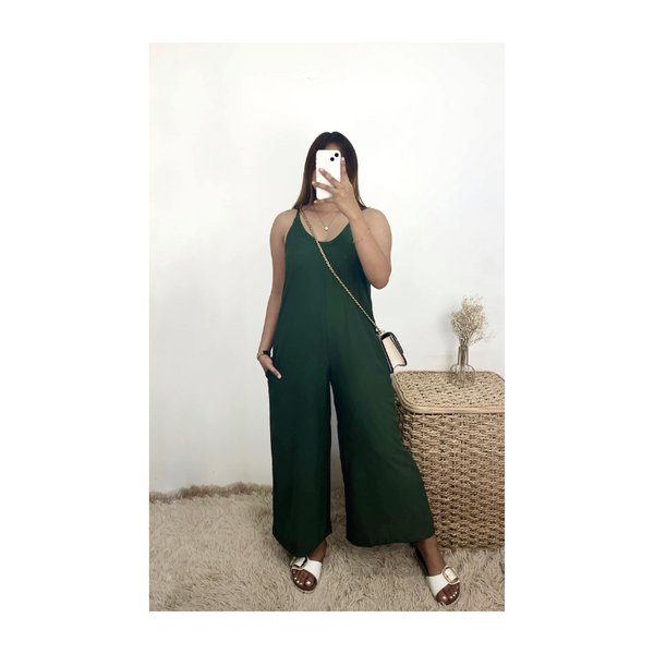 Jill Self Tie Jumpsuit - Army Green