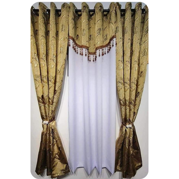 4 in 1 Curtain Set - Rust