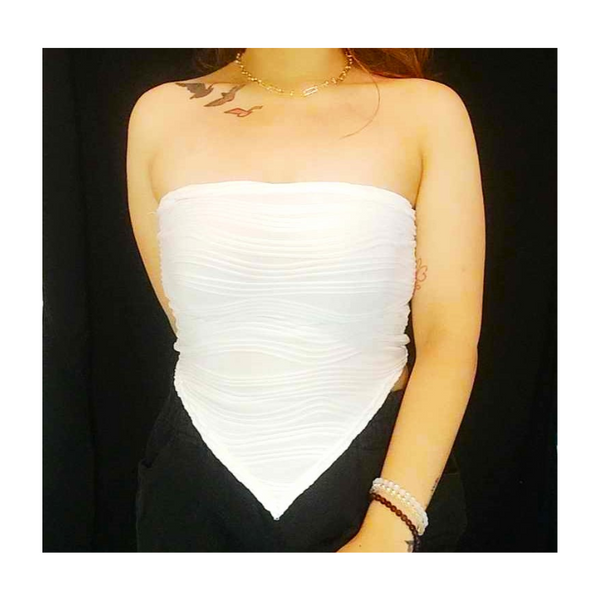 Trendy Tube Wave Top - White