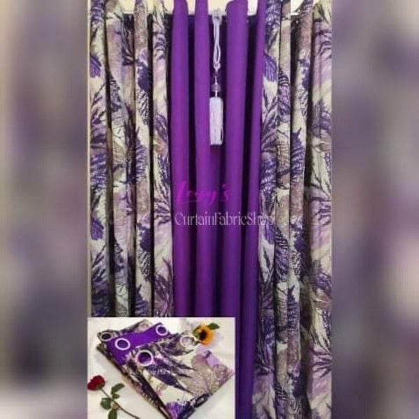 Cretona Curtain Cardivines 3in1 Set - Violet