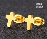 Cross Stainless Steel Stud Earrings