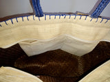 Raffia Bariw Handbag Abaca Braid Design - Picnic Bag - Blue