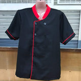 Chef Uniform Short Sleeves - Black with Red