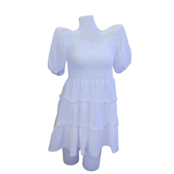 Smocking Dress - White