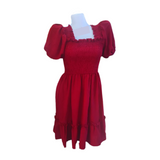 Smocking Dress - Maroon