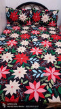 Bedsheet Single with 2 Pillow Case -  Red Floral Design