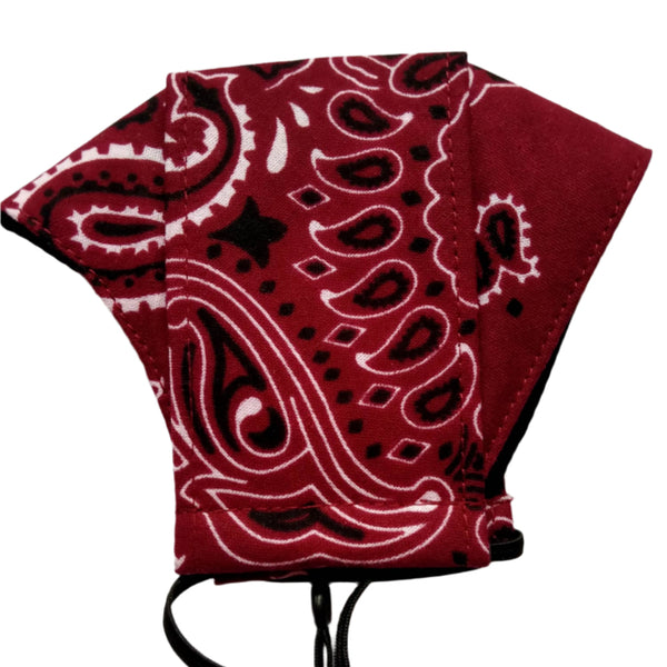 Washable Facemask - Tribal Design Maroon