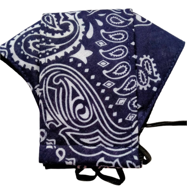 Washable Facemask - Tribal Design Navy Blue