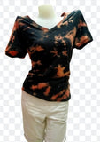 Batik Shirt - Black - Orange