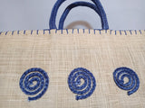 Raffia Bariw Handbag Abaca Braid Design - Picnic Bag - Blue