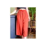 Linen Square Pants - Red Orange